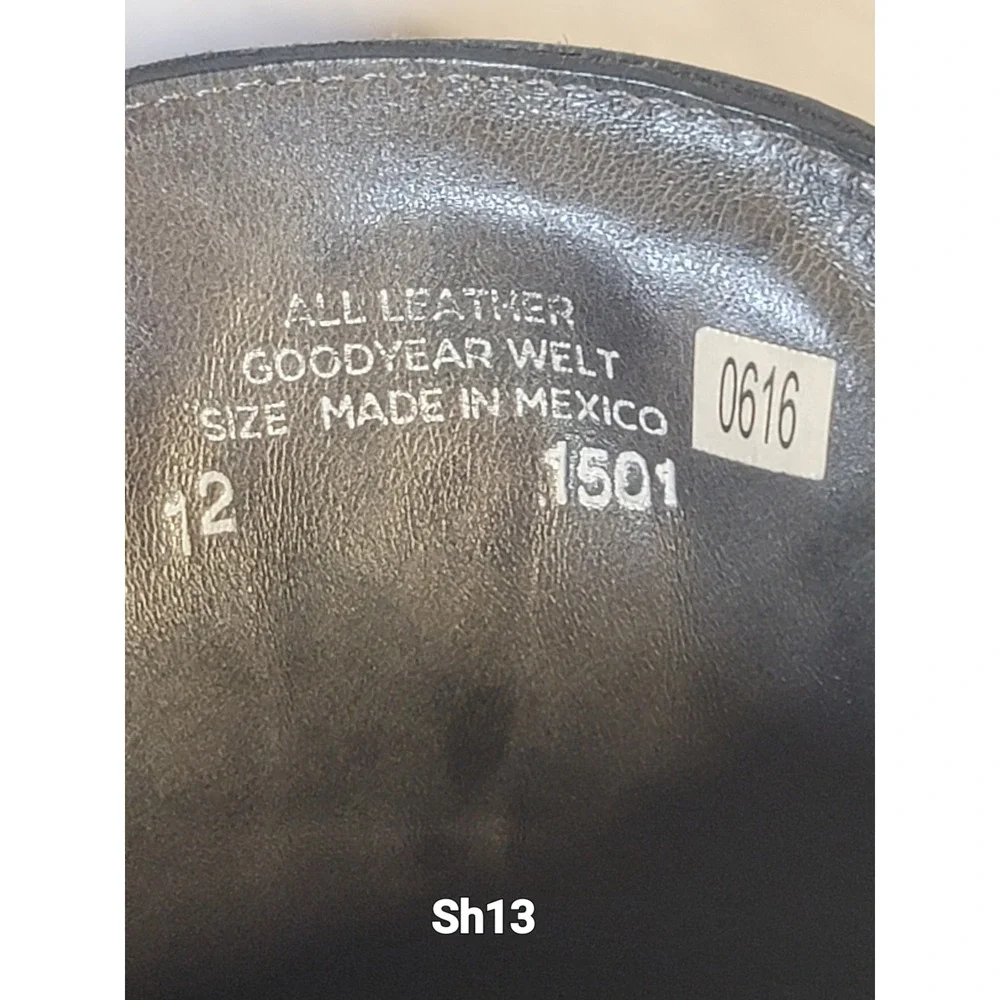 Wilcox Shiloh Black Leather Boots Goodyear Welt Cap Toe Brogue Mens 12  Viking